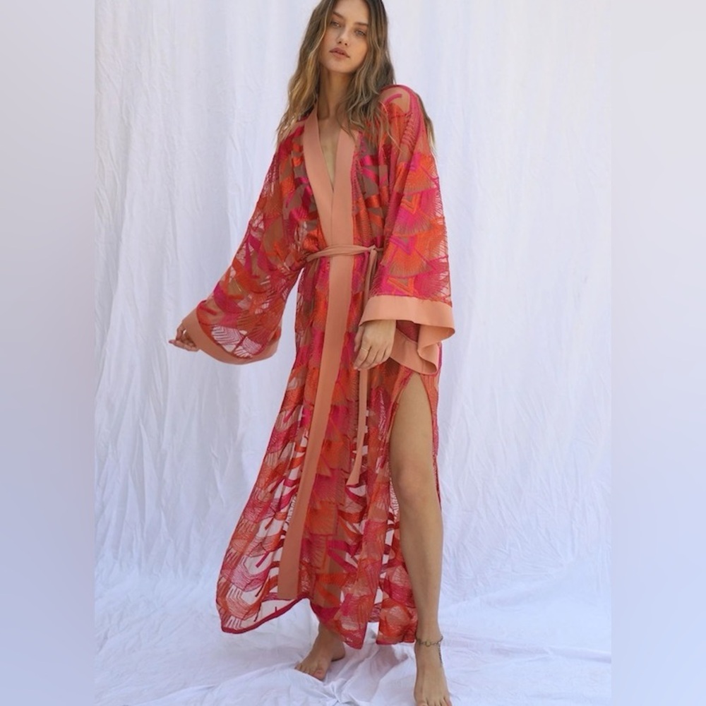 RARE! Jen's Pirate Booty Flamingo Heights Kimono